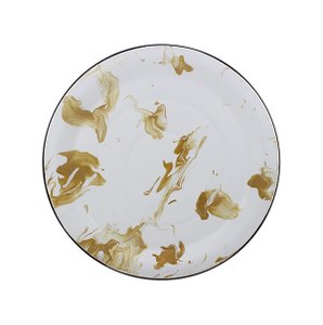 Prato Esmaltado para bolo  - nº 32 - Marrom - 700 ml (EWEL Coleção Marmorizada)