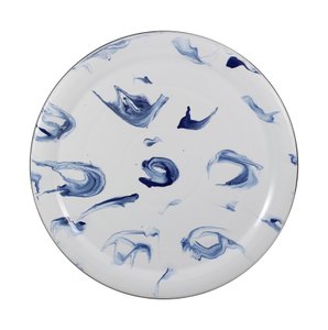 Prato Esmaltado para bolo  - nº 39 - Azul - 1.000 ml (EWEL Coleção Marmorizada)