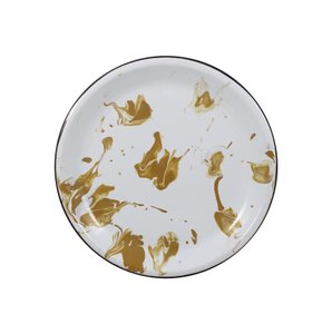 Prato Esmaltado Raso - nº 26 - Marrom - 700 ml (EWEL Coleção Marmorizada)