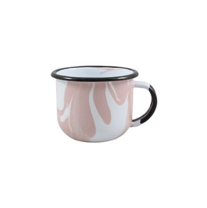 Xícara Esmaltada Rosa Clara - EWEL Coleção Marmorizada