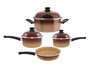 Conjunto de Panelas Esmaltadas – 04 pçs – Marrom (EWEL)