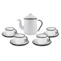 Conjunto de Café Esmaltado – 09 pçs – Branco (EWEL)