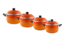 Jogo de Panelas Linha Mãe Ágata 4 peças - Laranja