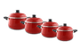 Jogo de Panelas Linha Mãe Ágata 4 peças - Vermelho