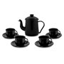 Conjunto de Café Esmaltado – 09 pçs – Preto (EWEL)