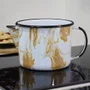 Caneca Esmaltada com Bico - nº 10 - Marrom - 600 ml (EWEL Coleção Marmorizada)