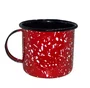 Caneca Esmaltada Vermelha Salpicada Branca (370ml) - EWEL