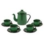 Conjunto de Café Esmaltado – 09 pçs – Verde (EWEL)