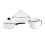 Kit Panelas Esmaltadas 3 Peças - Branco