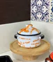 Mini Caçarola Esmaltada com Alça - nº 10 - Laranja - 500 ml (EWEL Coleção Marmorizada)